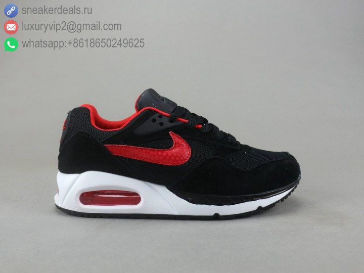 NIKE AIR MAX DIRECT BLACK RED LEATHER MEN RUNNING SHOES